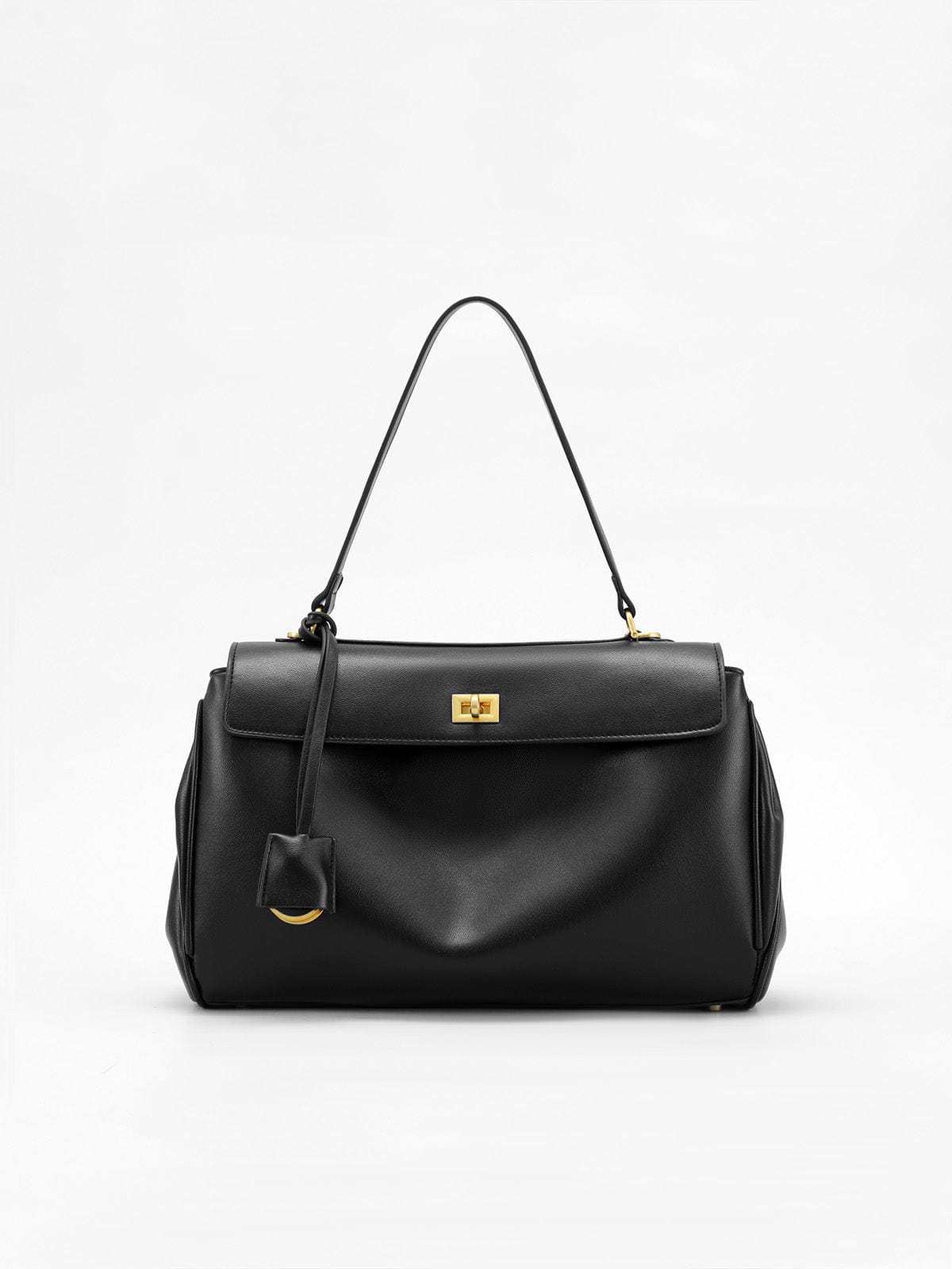 Amelia | Black Structured Leather Handbag – Elegant & Timeless - in Black | Arvea Bags