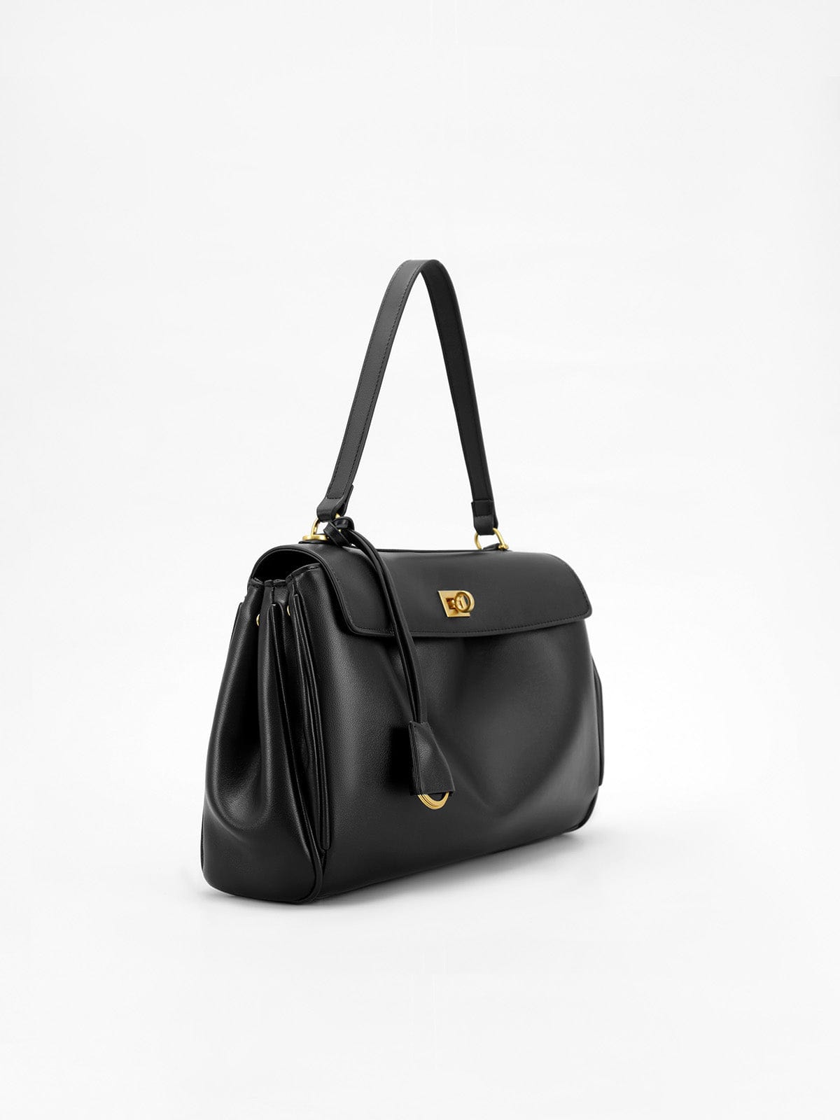 Amelia | Black Structured Leather Handbag – Elegant & Timeless - in Black | Arvea Bags