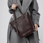 Amelia | Brown Leather Bucket Bag – Sleek & Sophisticated - in Dark Brown | Arvea Bags