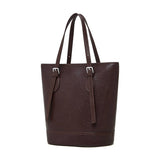 Amelia | Brown Leather Bucket Bag – Sleek & Sophisticated - in Dark Brown | Arvea Bags