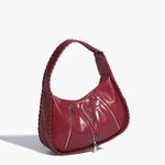 Amelia | Chic Zippered Leather Hobo Bag – Modern & Stylish - in Red | Arvea Bags