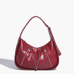 Amelia | Chic Zippered Leather Hobo Bag – Modern & Stylish - in Red | Arvea Bags