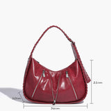 Amelia | Chic Zippered Leather Hobo Bag – Modern & Stylish - in Red | Arvea Bags