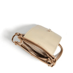 Amelie | Luxe Two - Tone Leather Saddle Bag – Classic & Chic - in Khaki | Arvea Bags