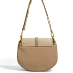 Amelie | Luxe Two - Tone Leather Saddle Bag – Classic & Chic - in Khaki | Arvea Bags
