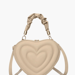 Amour | Brown Heart - Shaped Leather Bag – Playful & Chic - in Beige | Arvea Bags