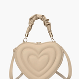 Amour | Brown Heart - Shaped Leather Bag – Playful & Chic - in Beige | Arvea Bags