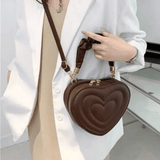 Amour | Brown Heart - Shaped Leather Bag – Playful & Chic - in Black | Arvea Bags