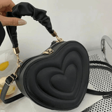 Amour | Brown Heart - Shaped Leather Bag – Playful & Chic - in Black | Arvea Bags