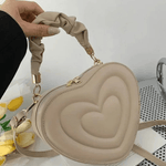Amour | Brown Heart - Shaped Leather Bag – Playful & Chic - in Black | Arvea Bags