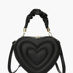 Amour | Brown Heart - Shaped Leather Bag – Playful & Chic - in Black | Arvea Bags