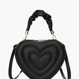 Amour | Brown Heart - Shaped Leather Bag – Playful & Chic - in Black | Arvea Bags