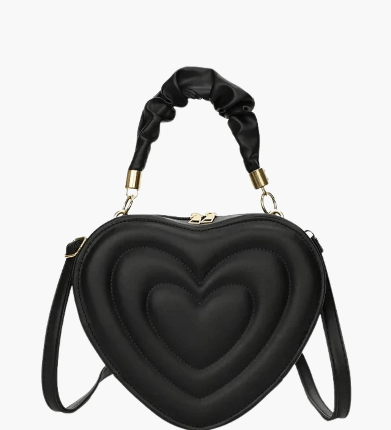 Amour | Brown Heart - Shaped Leather Bag – Playful & Chic - in Black | Arvea Bags