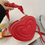 Amour | Brown Heart - Shaped Leather Bag – Playful & Chic - in Black | Arvea Bags