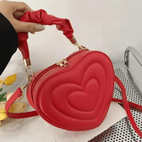 Amour | Brown Heart - Shaped Leather Bag – Playful & Chic - in Black | Arvea Bags