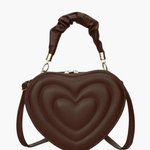 Amour | Brown Heart - Shaped Leather Bag – Playful & Chic - in Brown | Arvea Bags