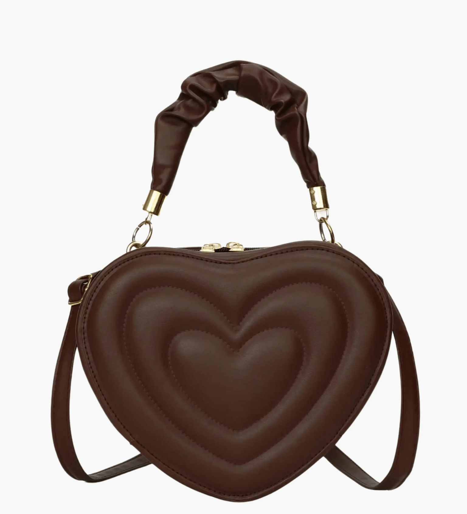 Amour | Brown Heart - Shaped Leather Bag – Playful & Chic - in Brown | Arvea Bags