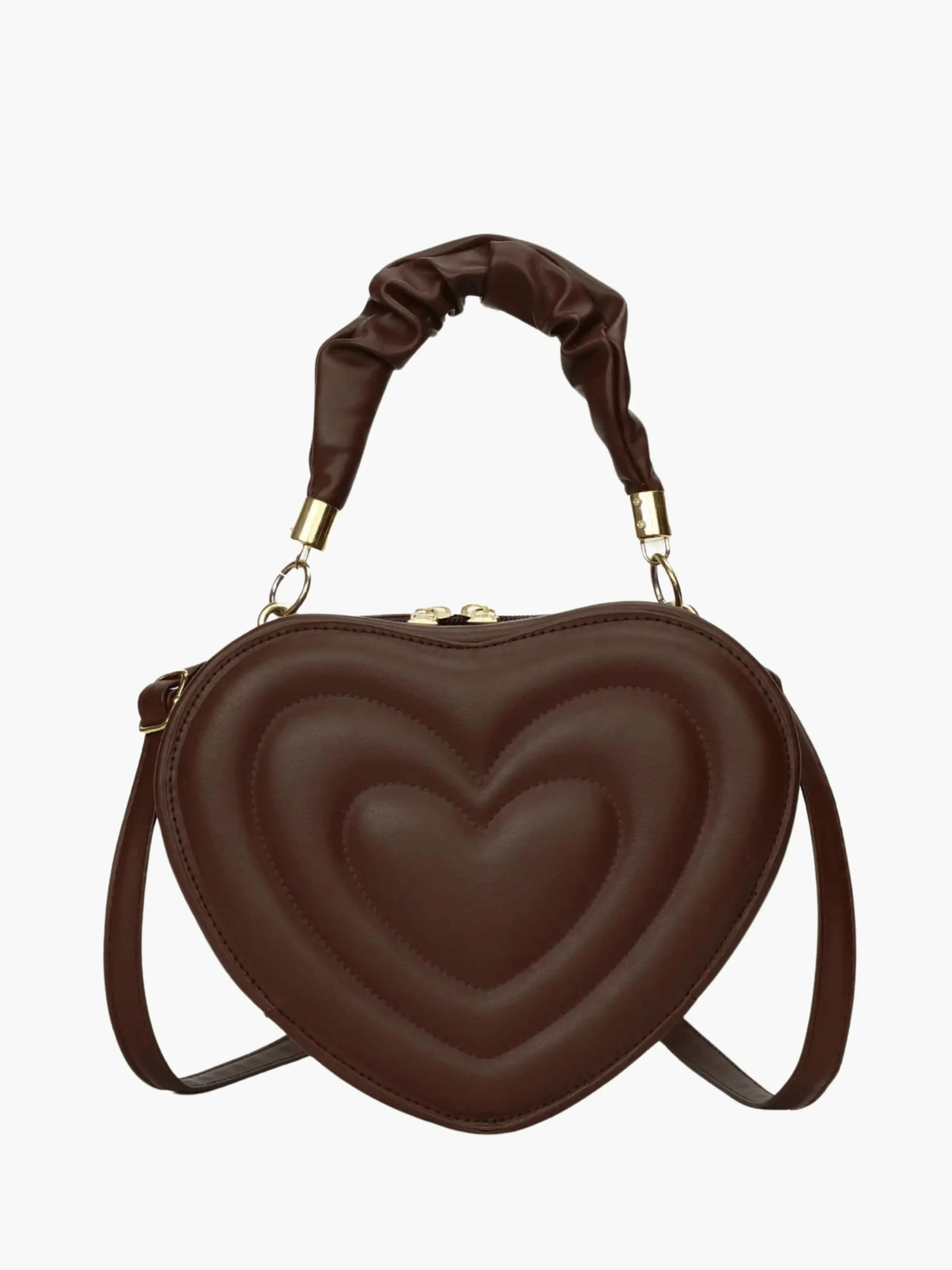 Amour | Brown Heart - Shaped Leather Bag – Playful & Chic - in Brown | Arvea Bags
