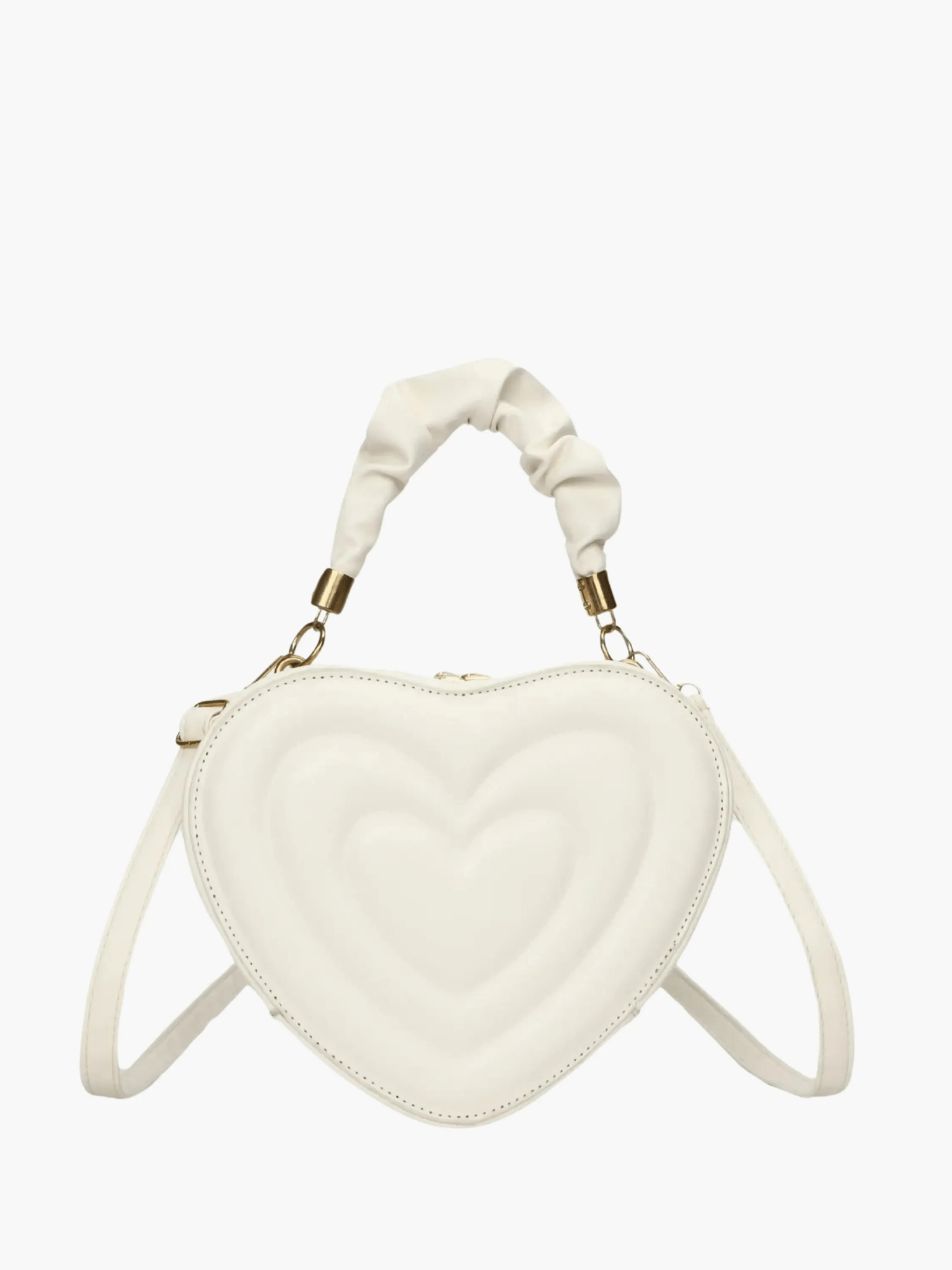 Amour | Brown Heart - Shaped Leather Bag – Playful & Chic - in Light Beige | Arvea Bags