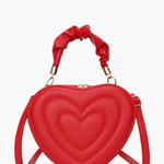 Amour | Brown Heart - Shaped Leather Bag – Playful & Chic - in Red | Arvea Bags