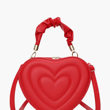 Amour | Brown Heart - Shaped Leather Bag – Playful & Chic - in Red | Arvea Bags