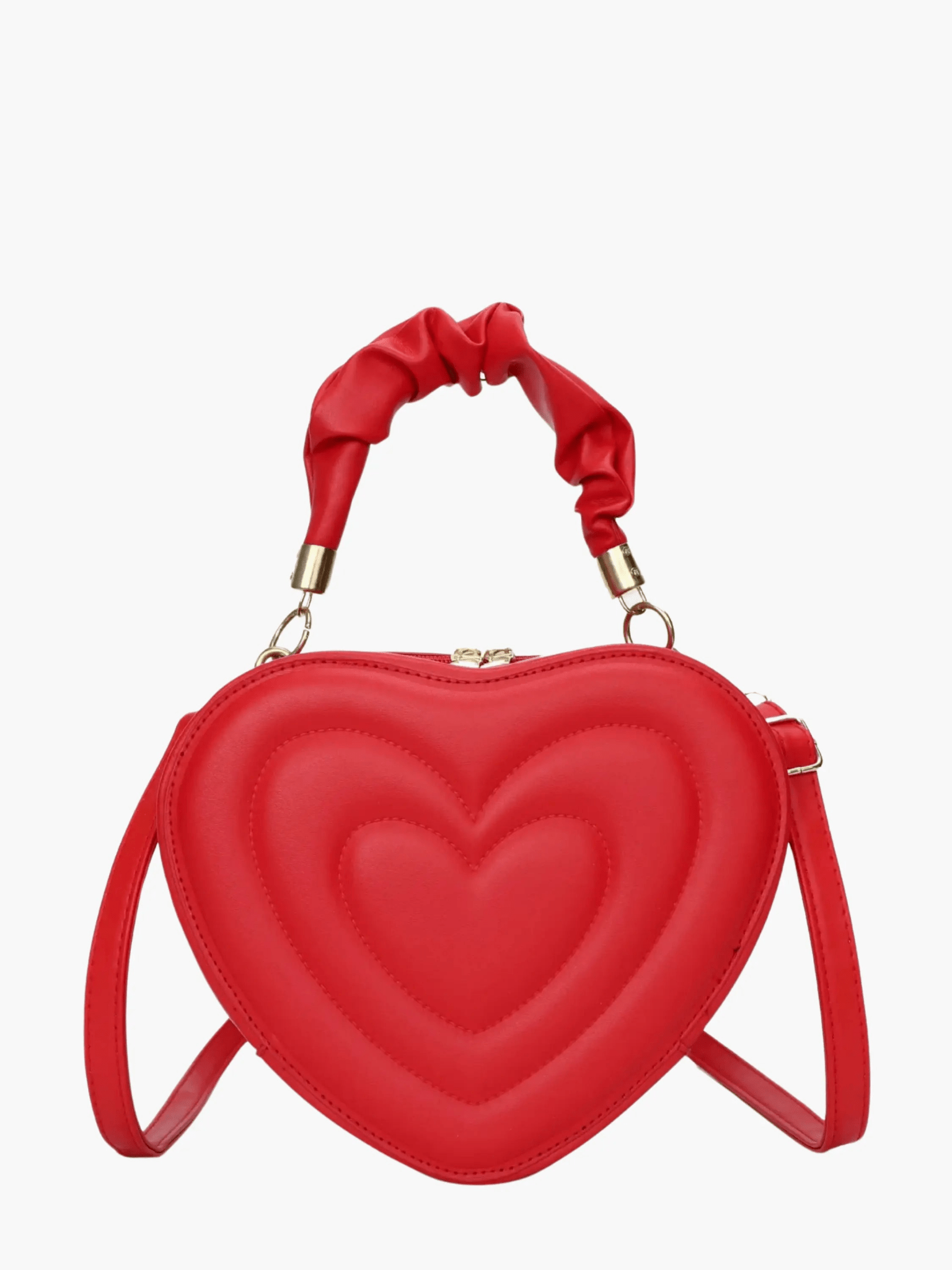 Amour | Brown Heart - Shaped Leather Bag – Playful & Chic - in Red | Arvea Bags