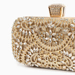 Anastasia | Gold Crystal Embellished Evening Handbag – Royal Elegance - in Gold | Arvea Bags
