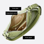 Arden Woven Crescent Bag – Genuine Leather Shoulder Bag - in Green | Arvea Bags