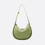 Arden Woven Crescent Bag – Genuine Leather Shoulder Bag - in Green | Arvea Bags