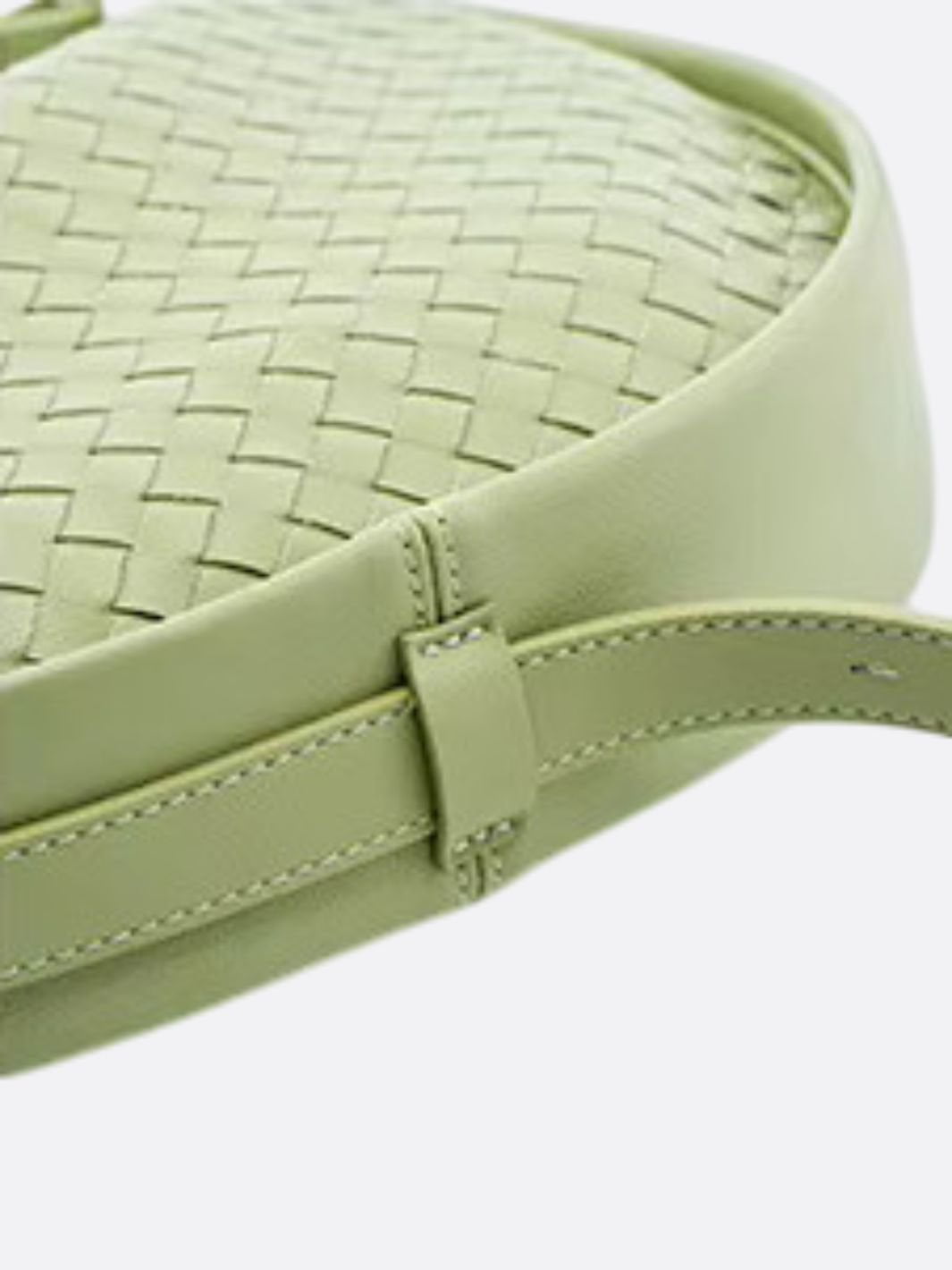 Arden Woven Crescent Bag – Genuine Leather Shoulder Bag - in Green | Arvea Bags