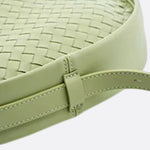 Arden Woven Crescent Bag – Genuine Leather Shoulder Bag - in Green | Arvea Bags