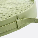 Arden Woven Crescent Bag – Genuine Leather Shoulder Bag - in Green | Arvea Bags