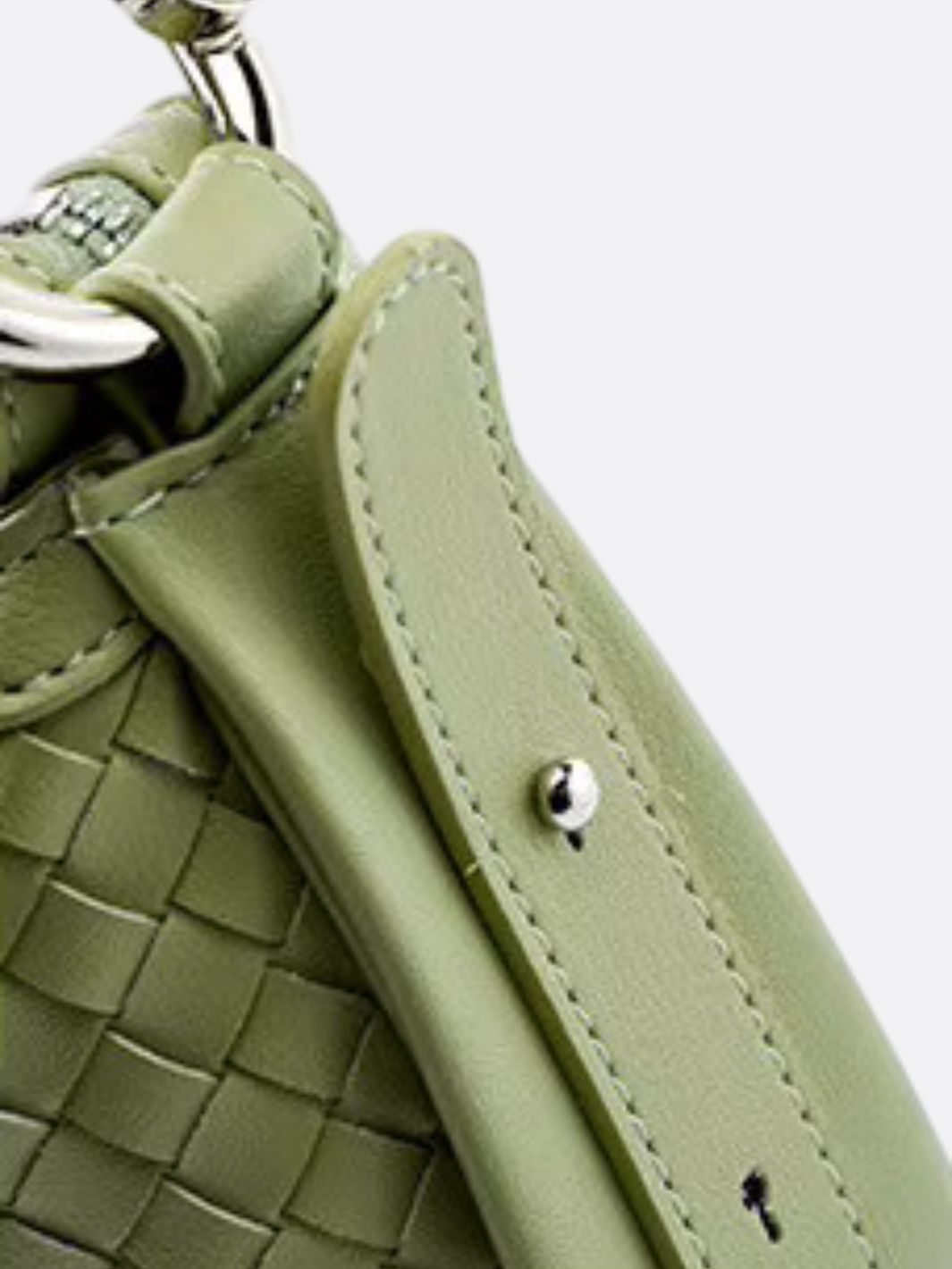 Arden Woven Crescent Bag – Genuine Leather Shoulder Bag - in Green | Arvea Bags