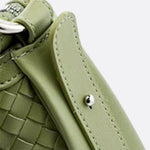 Arden Woven Crescent Bag – Genuine Leather Shoulder Bag - in Green | Arvea Bags
