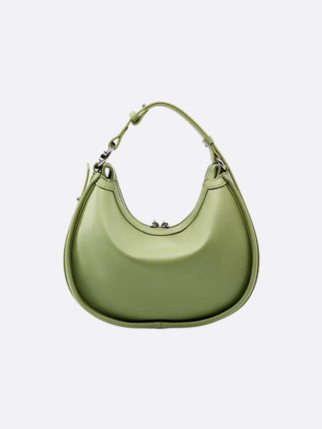 Arden Woven Crescent Bag – Genuine Leather Shoulder Bag - in Green | Arvea Bags