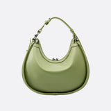 Arden Woven Crescent Bag – Genuine Leather Shoulder Bag - in Green | Arvea Bags