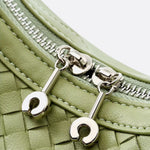 Arden Woven Crescent Bag – Genuine Leather Shoulder Bag - in Green | Arvea Bags