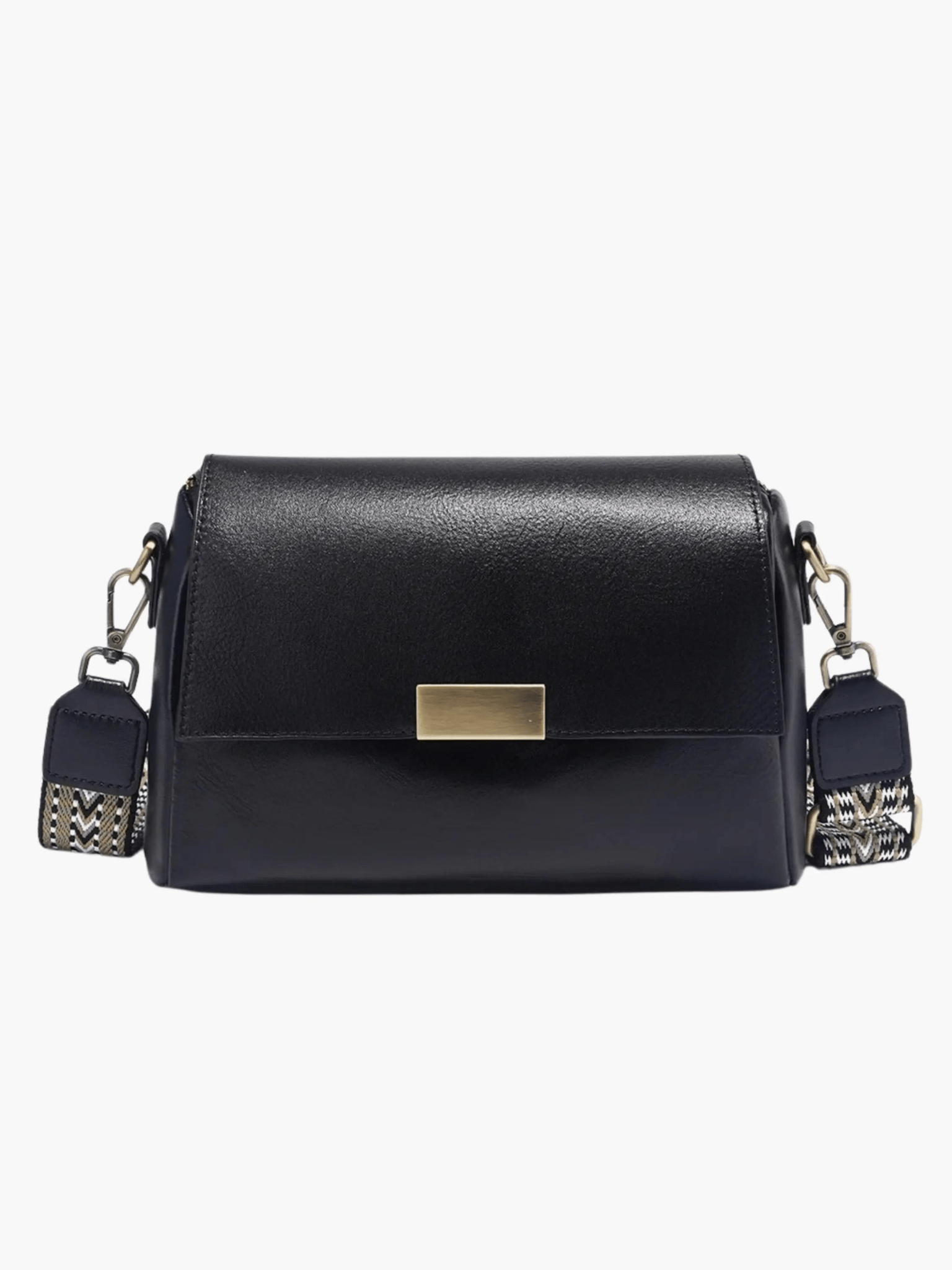 Aria | Black Leather Crossbody Bag – Modern & Chic - in Black | Arvea Bags