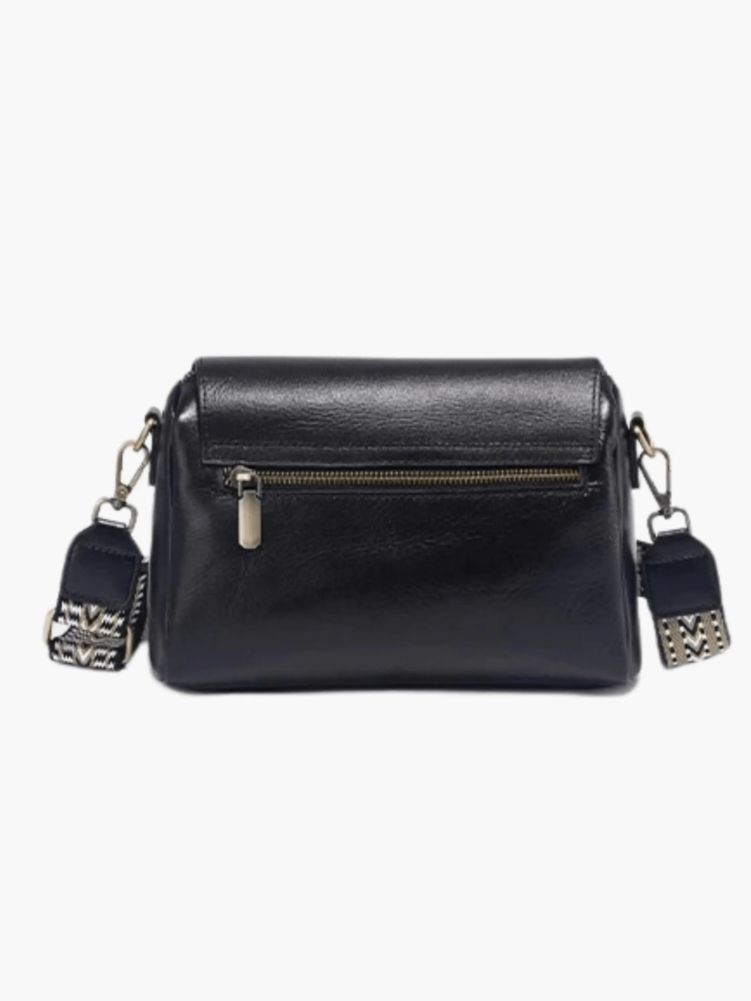 Aria | Black Leather Crossbody Bag – Modern & Chic - in Black | Arvea Bags