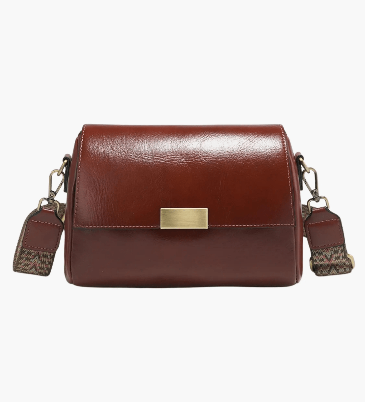 Aria | Black Leather Crossbody Bag – Modern & Chic - in Brown | Arvea Bags
