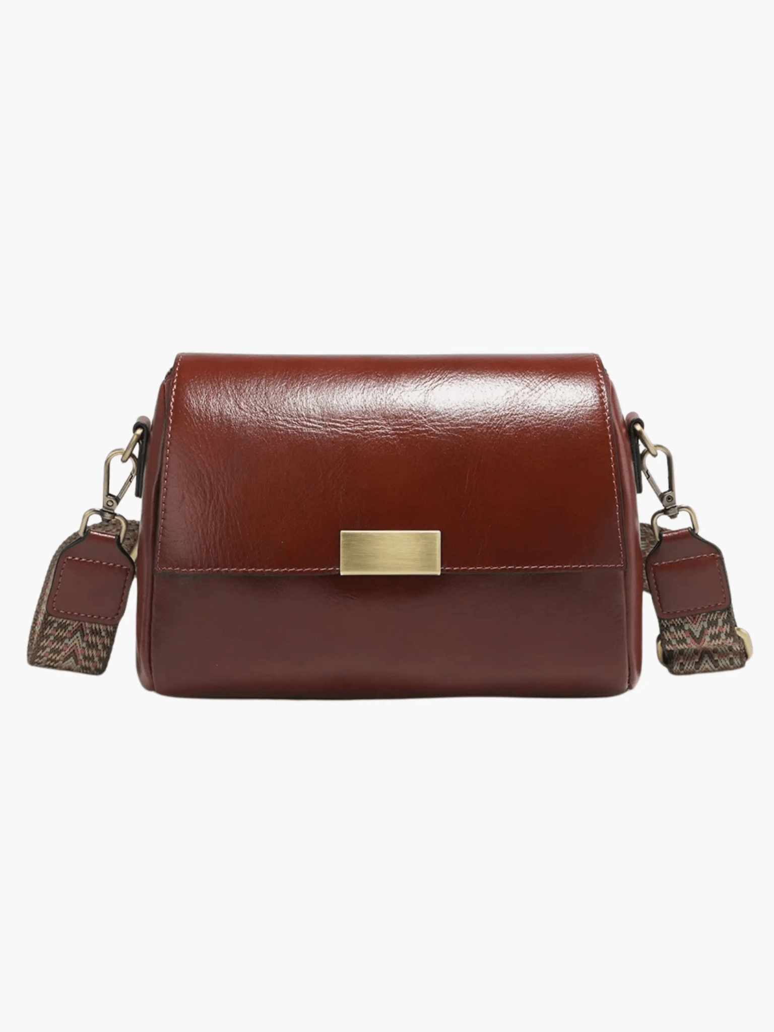 Aria | Black Leather Crossbody Bag – Modern & Chic - in Brown | Arvea Bags