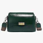 Aria | Black Leather Crossbody Bag – Modern & Chic - in Dark Green | Arvea Bags
