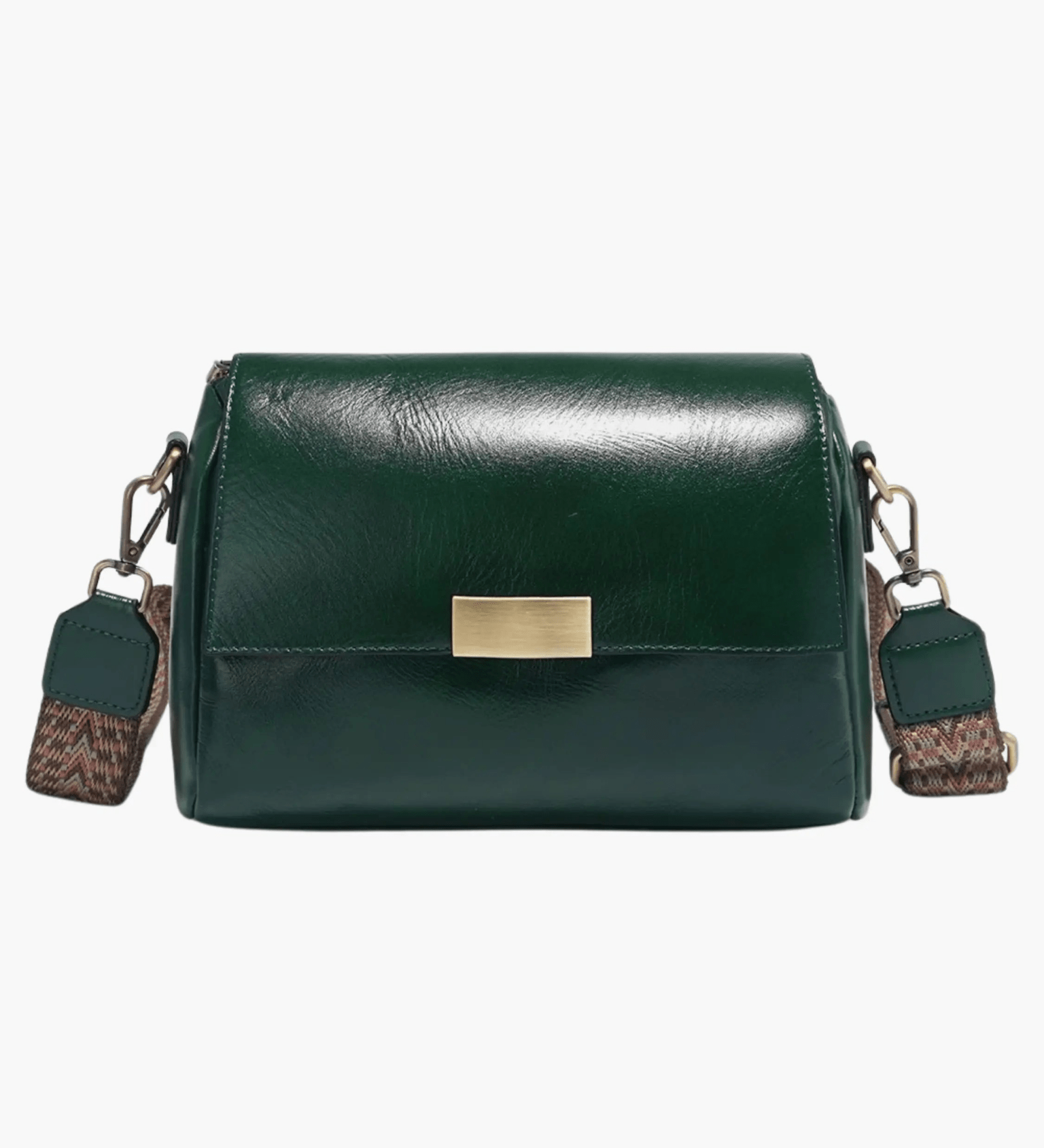 Aria | Black Leather Crossbody Bag – Modern & Chic - in Dark Green | Arvea Bags