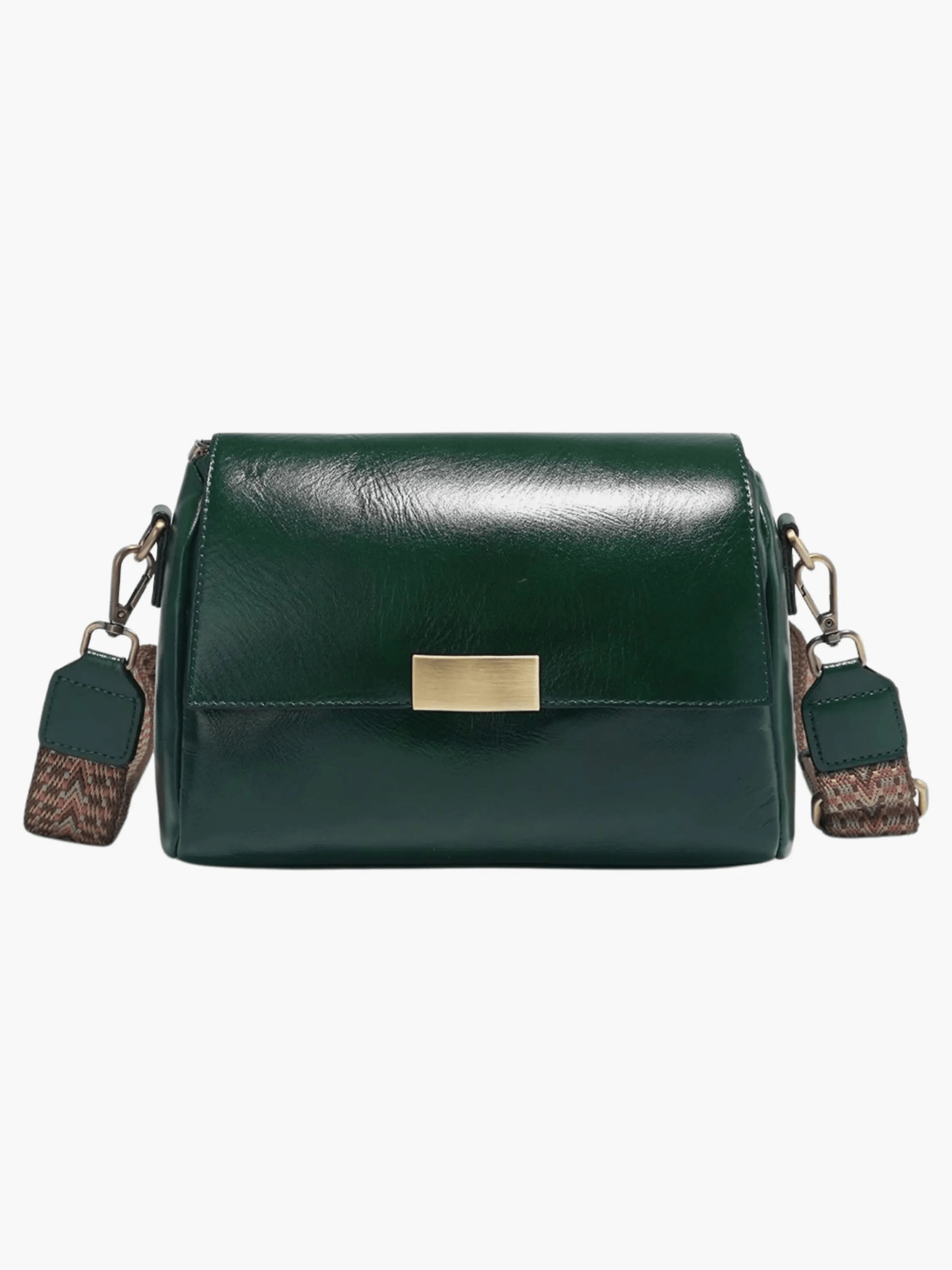 Aria | Black Leather Crossbody Bag – Modern & Chic - in Dark Green | Arvea Bags