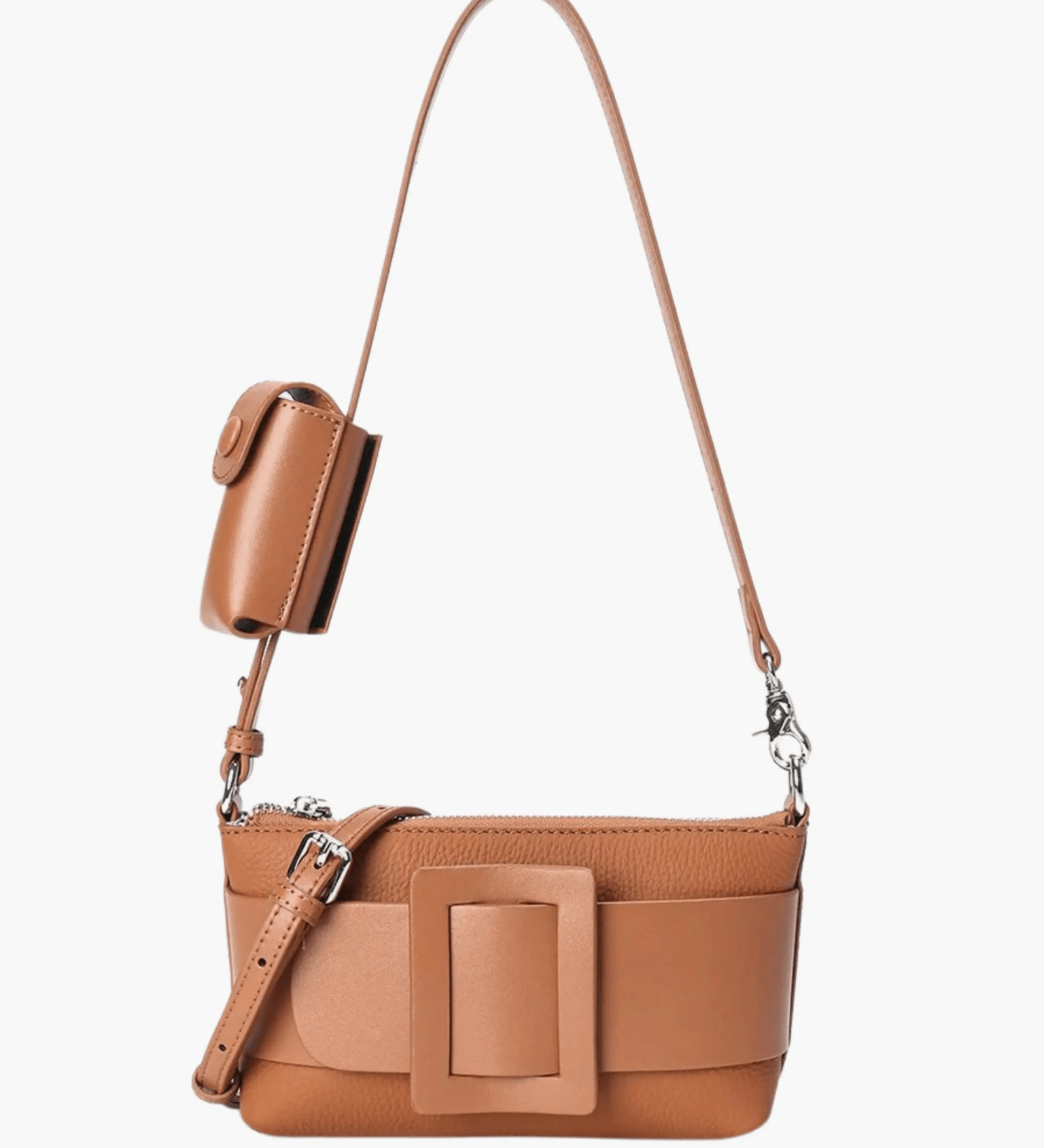 Aria | Blue Buckle Crossbody Bag – Modern & Versatile - in Brown | Arvea Bags