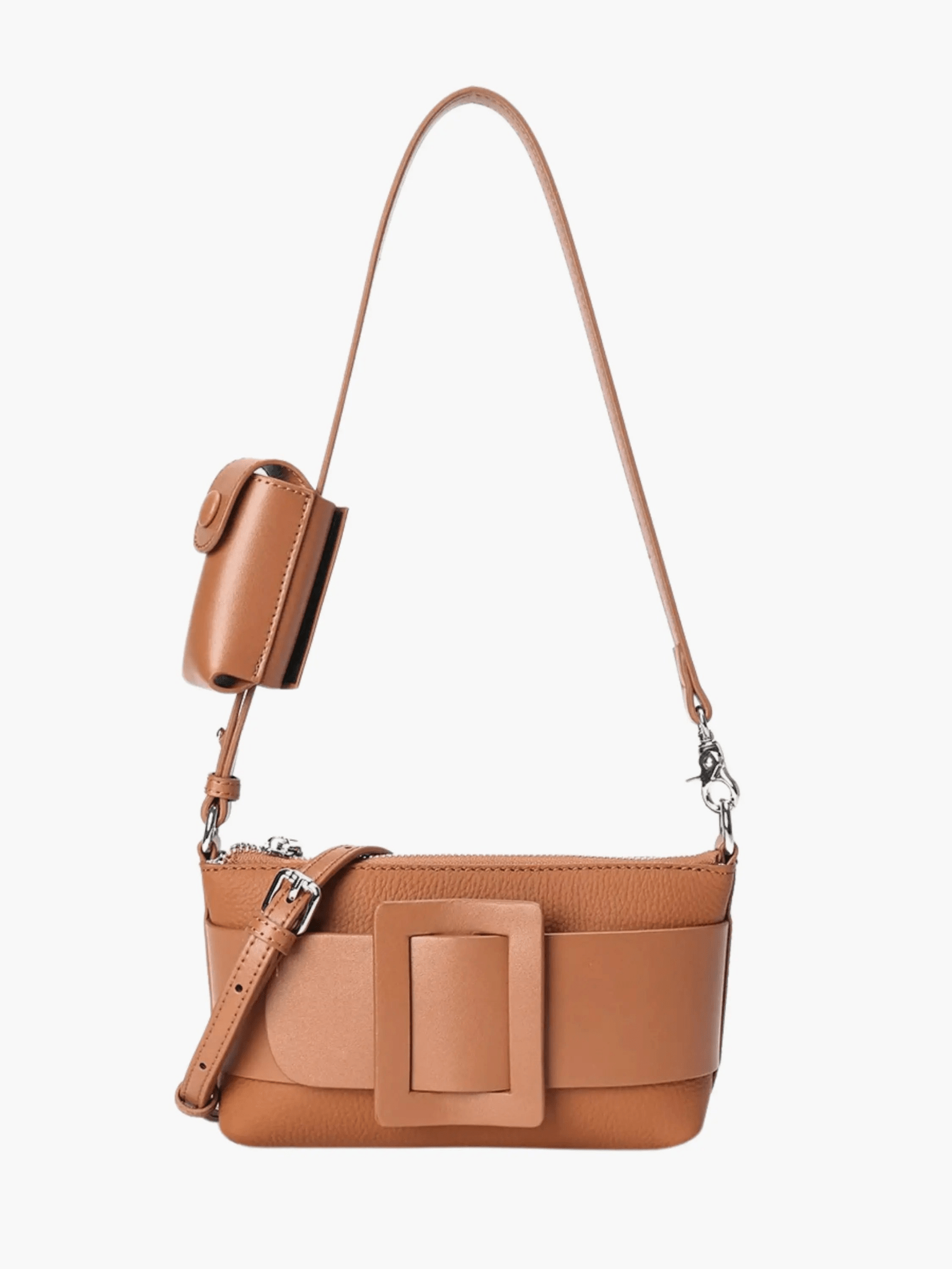 Aria | Blue Buckle Crossbody Bag – Modern & Versatile - in Brown | Arvea Bags
