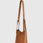 Aria | Classic Tan Leather Bucket Bag – Effortless Sophistication - in Beige | Arvea Bags