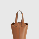 Aria | Classic Tan Leather Bucket Bag – Effortless Sophistication - in Beige | Arvea Bags
