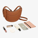 Aria | Tan Saddle Crossbody Bag – Classic & Versatile - in Tan Brown | Arvea Bags