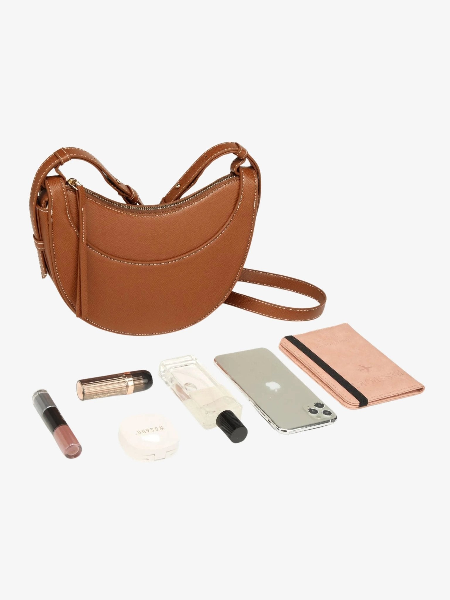 Aria | Tan Saddle Crossbody Bag – Classic & Versatile - in Tan Brown | Arvea Bags